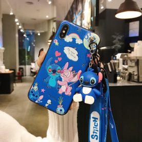 For Samsung Galaxy Case Stitch TPU Stand Holder Phone Strap Rope Case