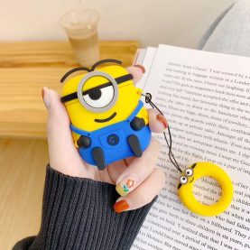 Cartoon Minions despicable Me For Airpods 1 2 For AirPods Pro Silicone Case Protective Cover Pouch Anti Lost Protector with keychain